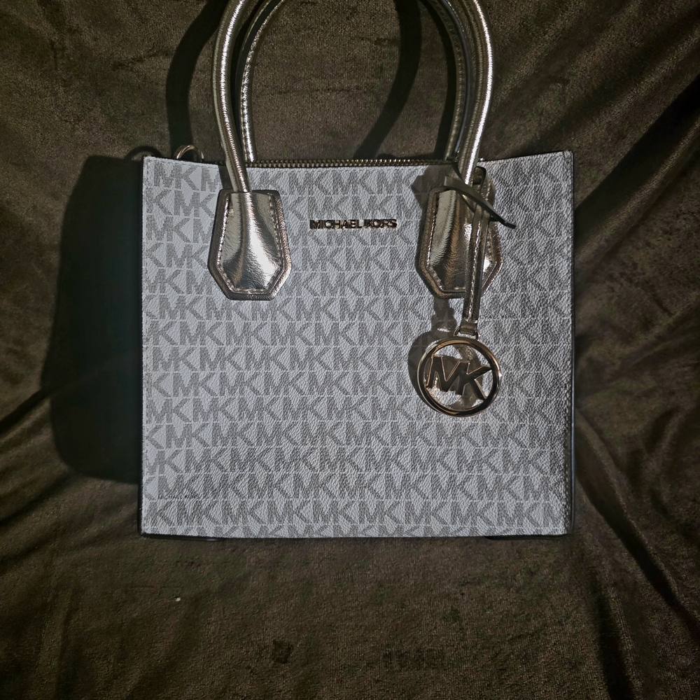 Michael Kors Silver Logo-Print Tote Bag